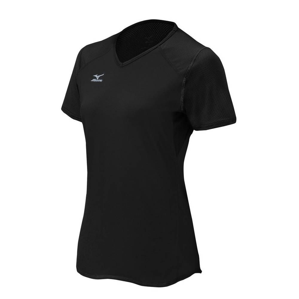 Maglia Mizuno Pallavolo Techno VI Short Sleeve Donna - Nere - 32950-FQKU